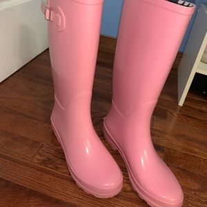 pink rain boots size 8